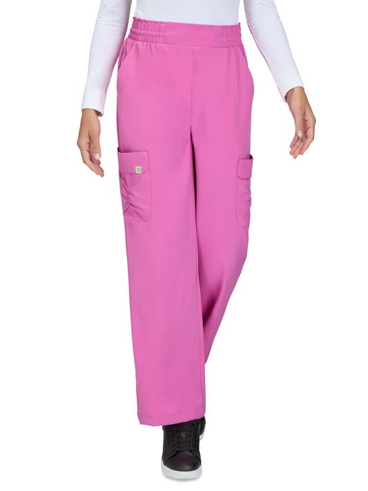 Women's 6-Pocket Eco-Friendly Hidden Drawcord Ayla Scrub Pant - 782 - Strawberry Moon