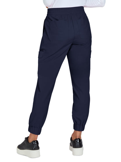 Women's 6-Pocket Jogger-Style Eco-Friendly Elastic Drawstring Terra Scrub Pant - 783 - Navy