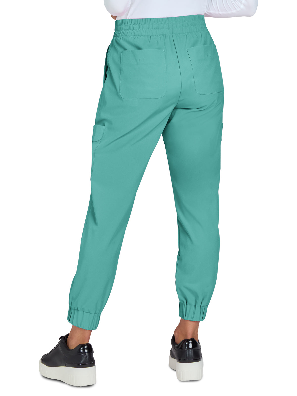 Women's 6-Pocket Jogger-Style Eco-Friendly Elastic Drawstring Terra Scrub Pant - 783 - Waterfall Blue