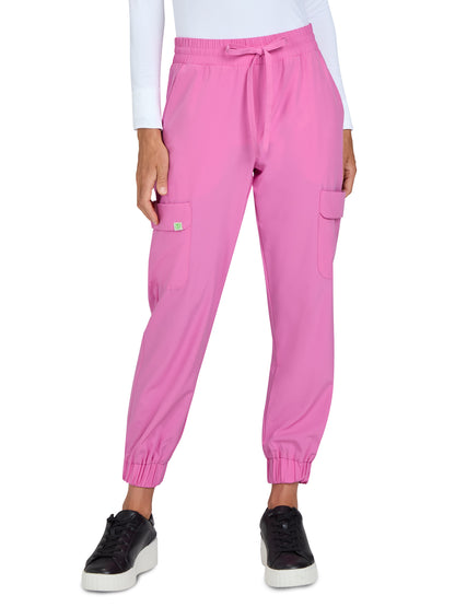 Women's 6-Pocket Jogger-Style Eco-Friendly Elastic Drawstring Terra Scrub Pant - 783 - Strawberry Moon