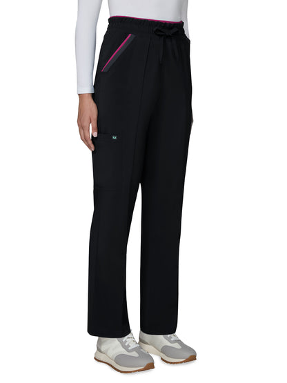 Women's Five-Pocket Wide-leg Raelynn Scrub Pant - 789 - Black