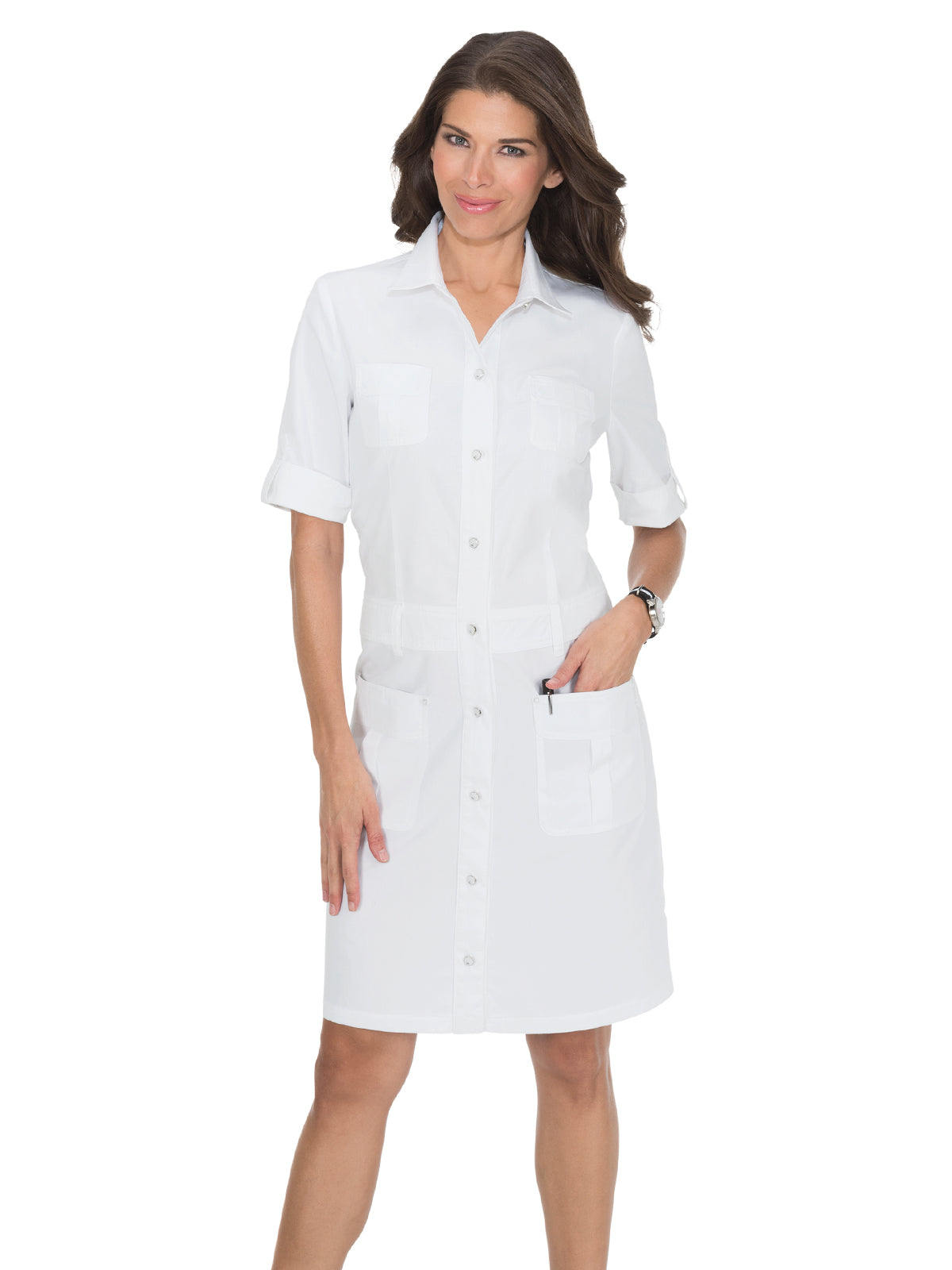 Women's 4-Pocket Button-Front Alexandra Dress - 905 - White