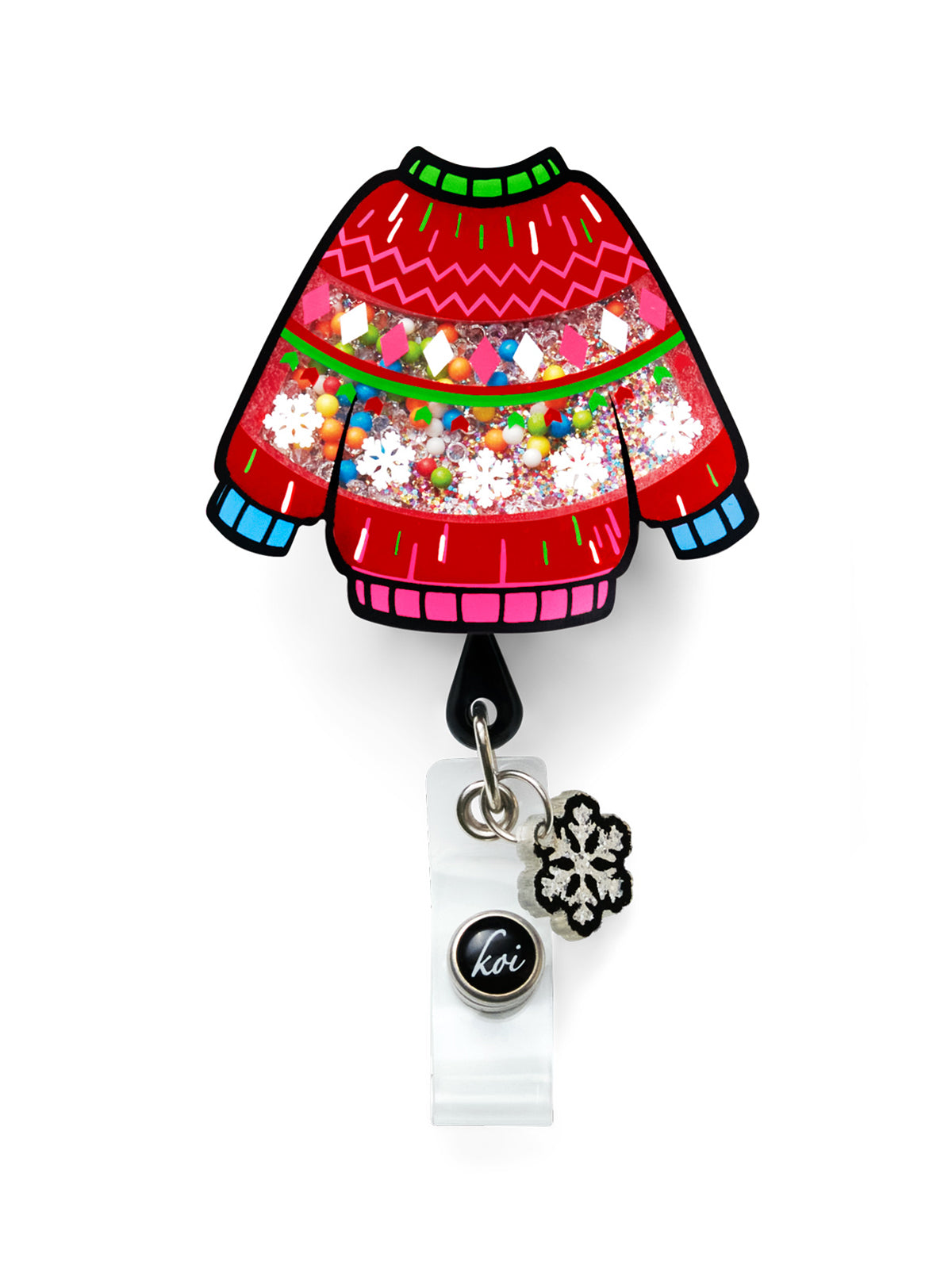 Shaker-Style ID Badge Reel - A156 - Ugly Sweater