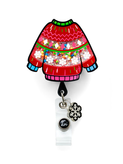 Shaker-Style ID Badge Reel - A156 - Ugly Sweater