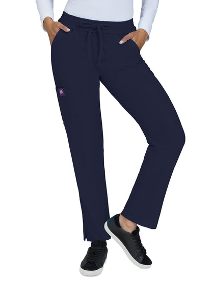 Women's Six-Pocket Ruffle Waist Bergamot Pant - B706 - Navy