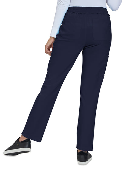 Women's 6-Pocket Ruffle Waist Bergamot Scrub Pant - B706 - Navy