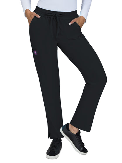 Women's Six-Pocket Ruffle Waist Bergamot Pant - B706 - Black