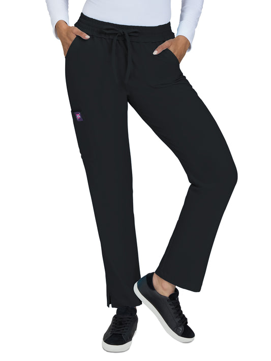 Women's Six-Pocket Ruffle Waist Bergamot Pant - B706 - Black