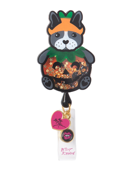 Retractable Cord With Snap Badge Holder Badge Reel - BA156 - Pumpkin Dog