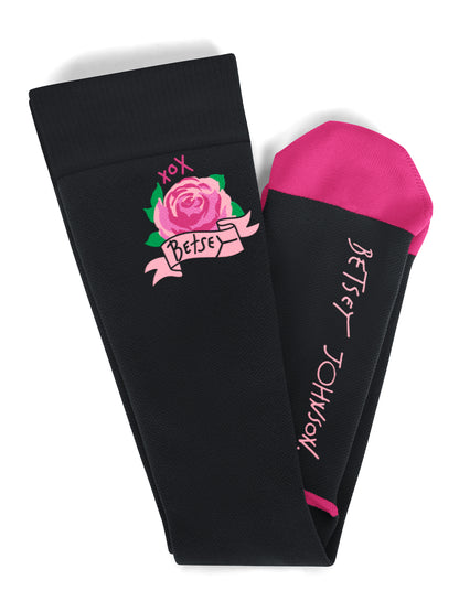 Women's 15-20 mmhg Compression Socks, 2 pairs - BA179 - Leopard Flora