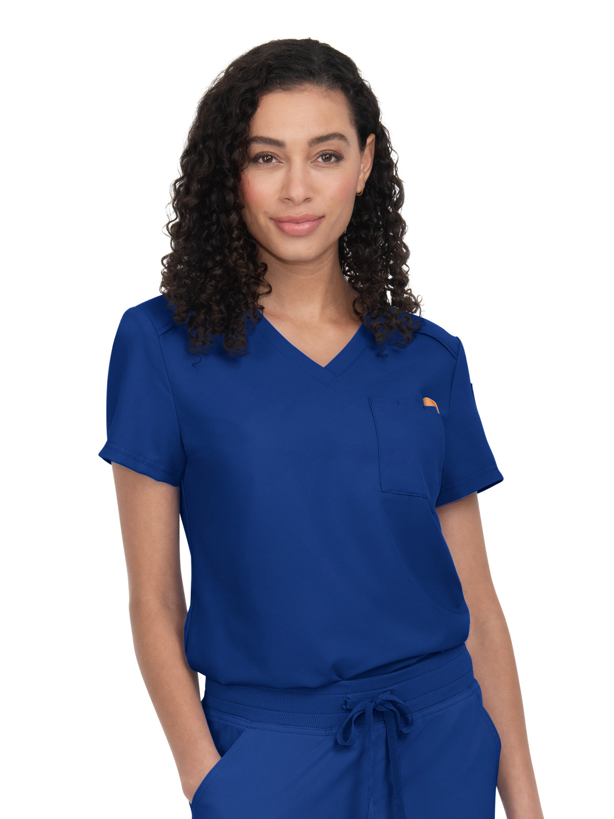 Women's 2-Pocket V-Neck Tuck-In Aura Scrub Top - C100 - Galaxy