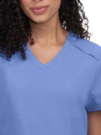 Women's 3-Pocket V-Neck Cardi Scrub Top - C101 - True Ceil