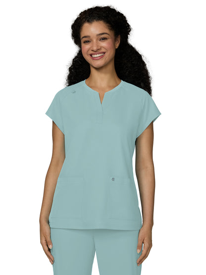 Women's Two-Pocket Split Neckline Reese Scrub Top - C102 - Sage