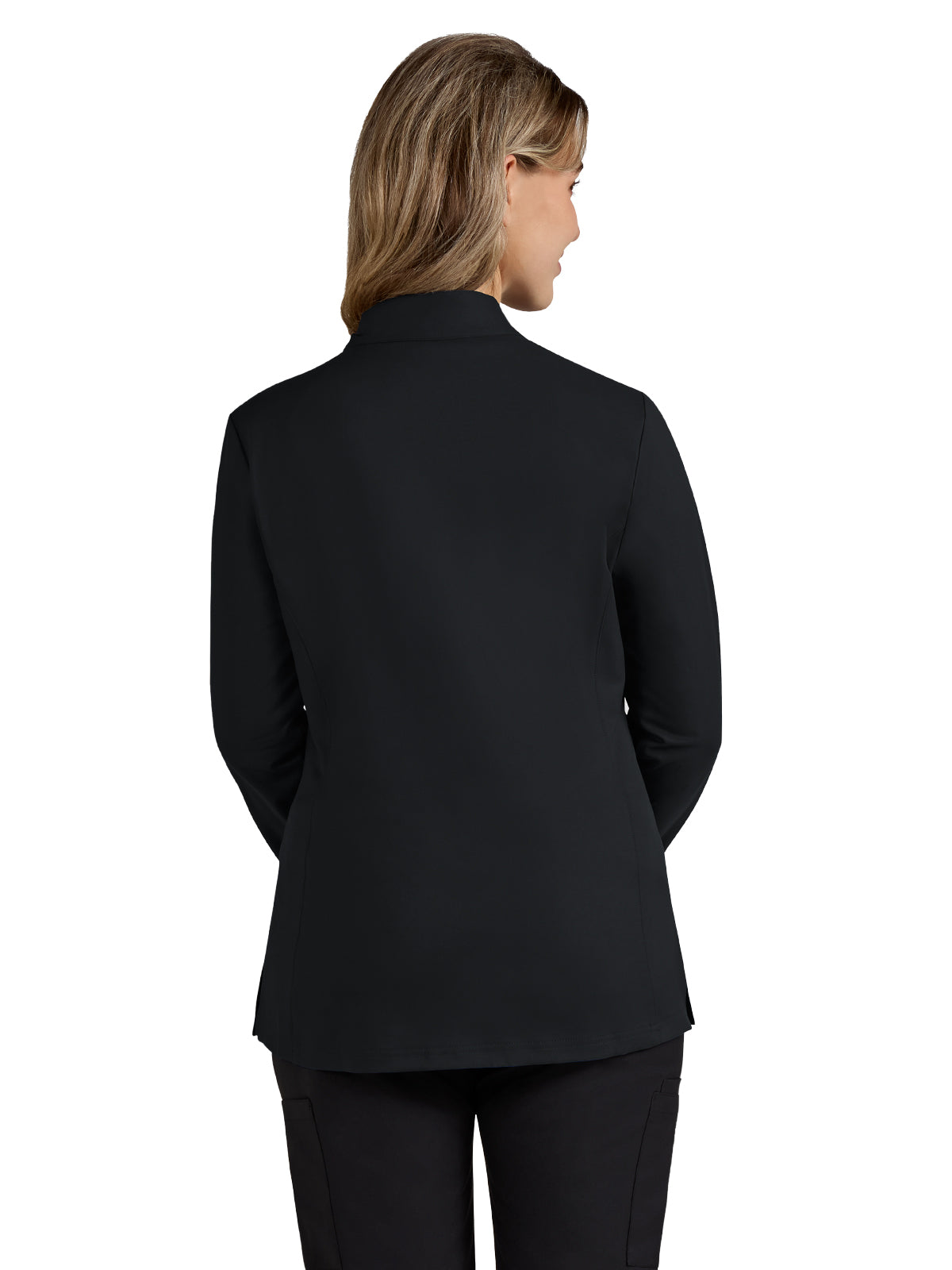 Women's 2-Pocket Zipper-Front Geneses Scrub Jacket - C400 - Black