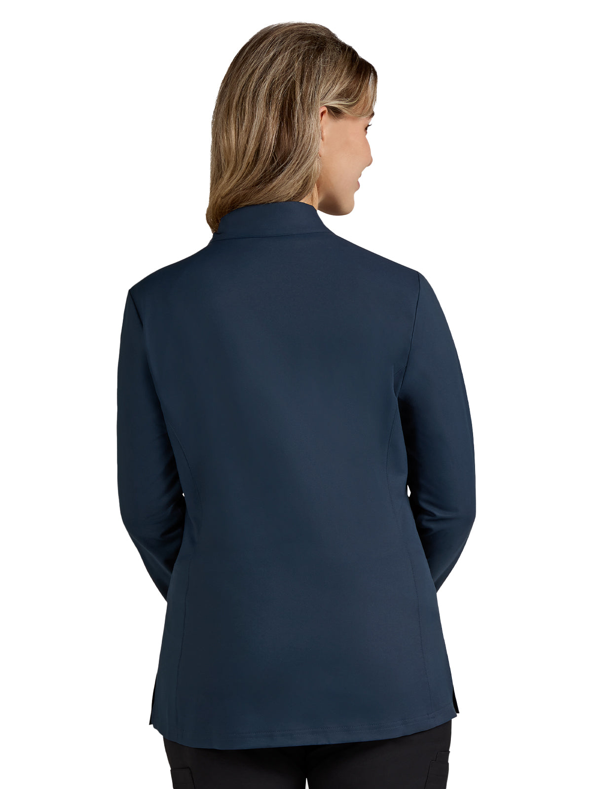 Women's 2-Pocket Zipper-Front Geneses Scrub Jacket - C400 - Navy