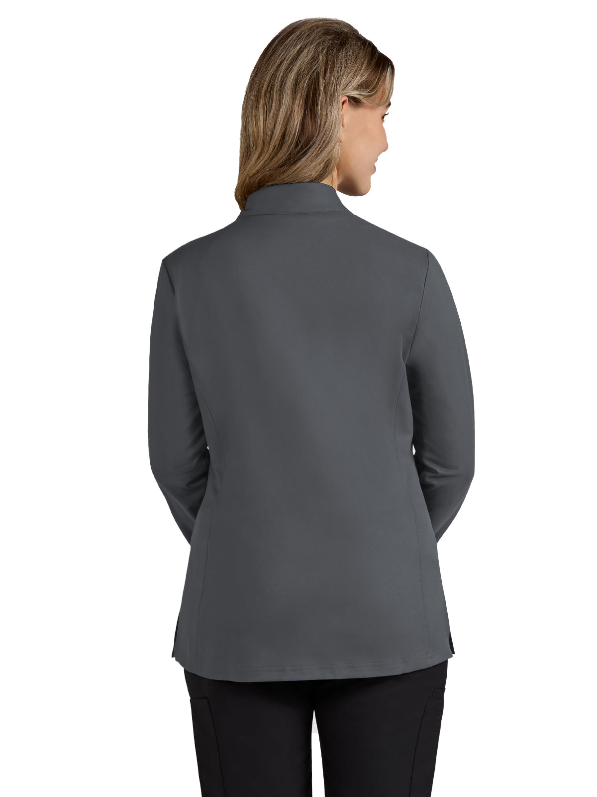 Women's 2-Pocket Zipper-Front Geneses Scrub Jacket - C400 - Pewter