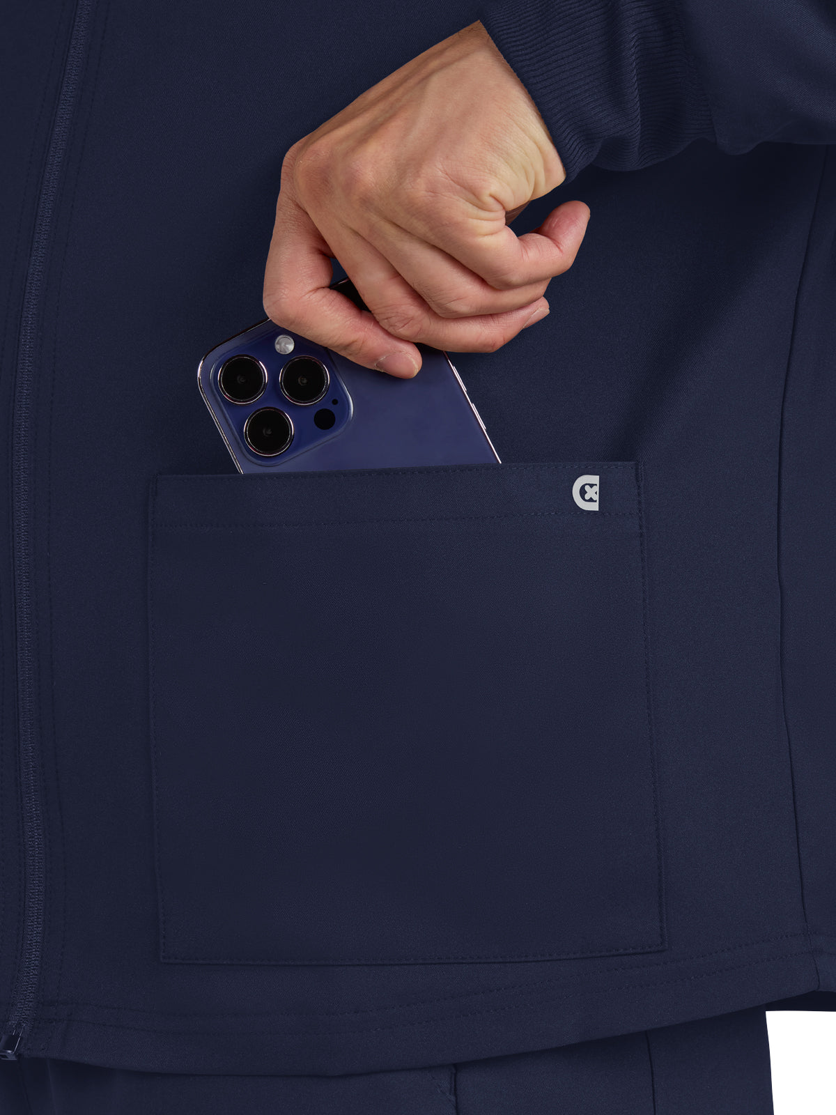 Men's 3-Pocket Zipper-Front Alpha Jacket - C401 - Navy