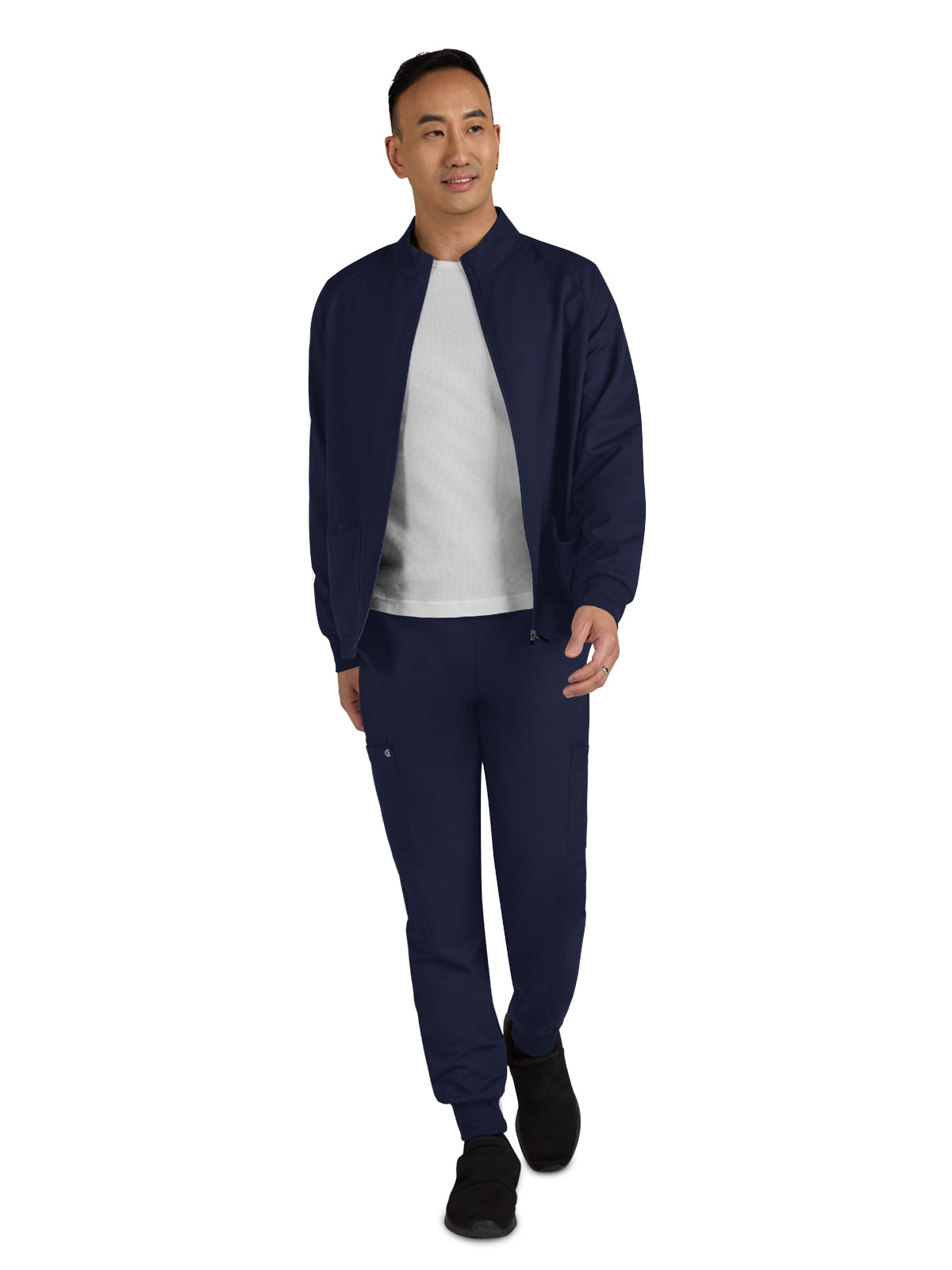 Men's 3-Pocket Zipper-Front Alpha Jacket - C401 - Navy