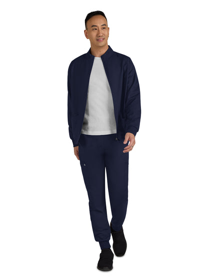Men's 3-Pocket Zipper-Front Alpha Jacket - C401 - Navy