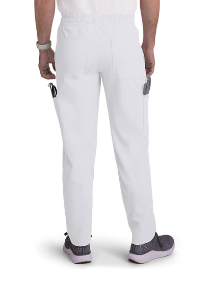 Men's 6-Pocket Drawstring Elastic Waist Neuro Scrub Pant - C601 - White