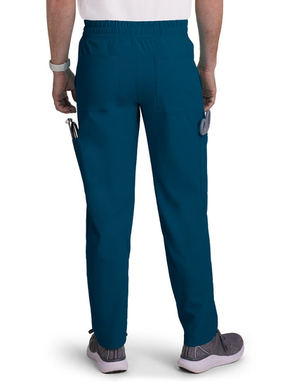 Men's 6-Pocket Drawstring Elastic Waist Neuro Scrub Pant - C601 - Caribbean Blue