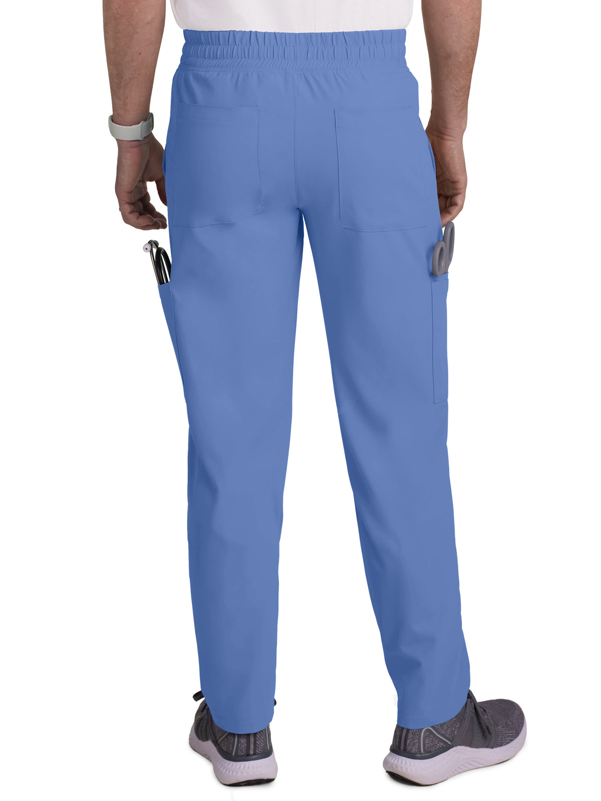 Men's 6-Pocket Drawstring Elastic Waist Neuro Scrub Pant - C601 - True Ceil