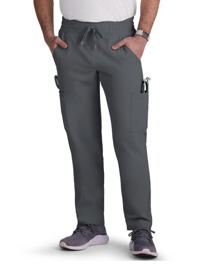 Men's 6-Pocket Drawstring Elastic Waist Neuro Scrub Pant - C601 - Pewter