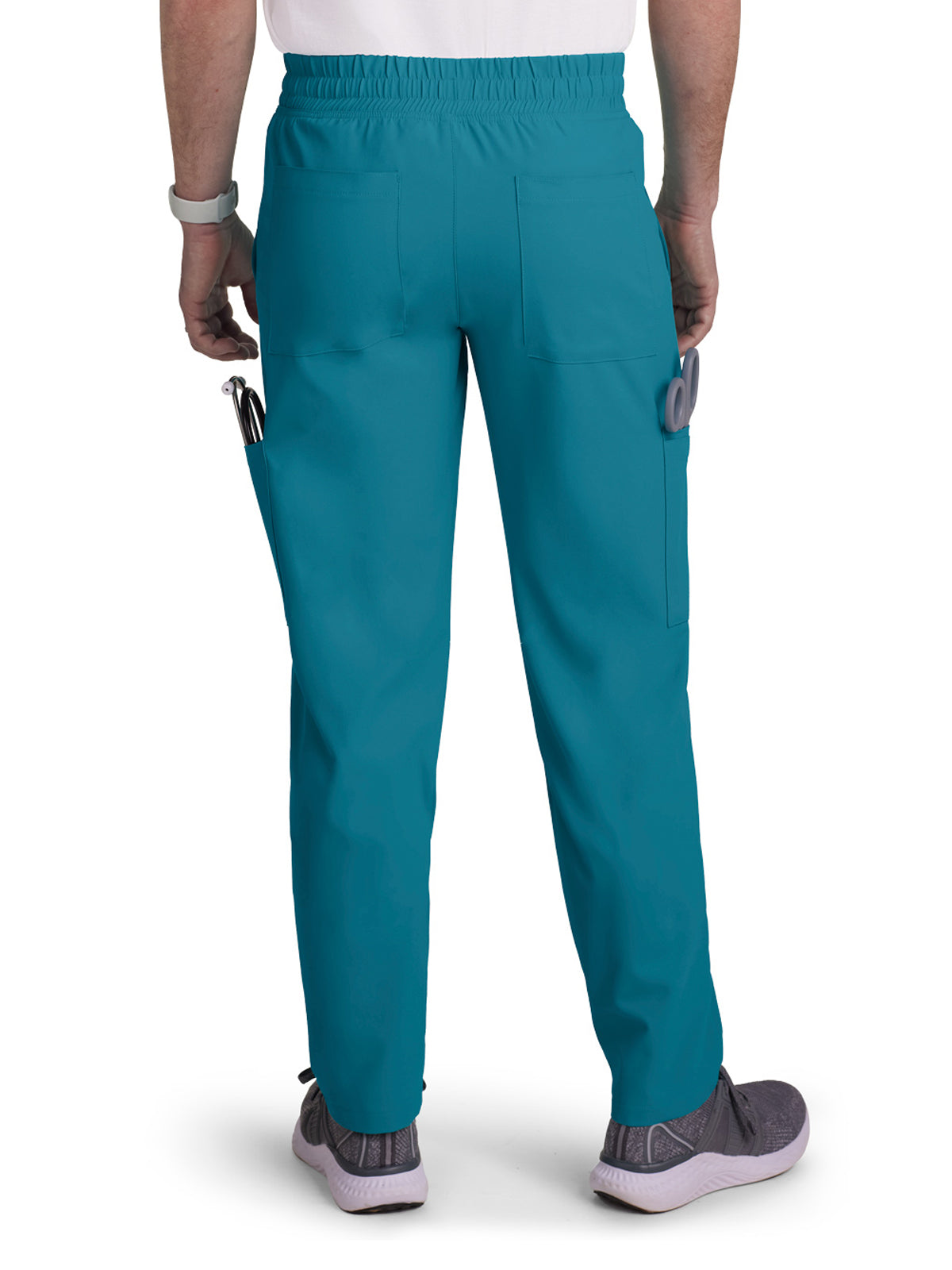 Men's 6-Pocket Drawstring Elastic Waist Neuro Scrub Pant - C601 - Teal