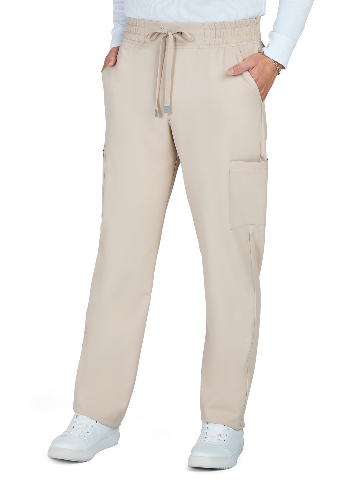 Men's 6-Pocket Drawstring Elastic Waist Neuro Pant - C601 - Khaki