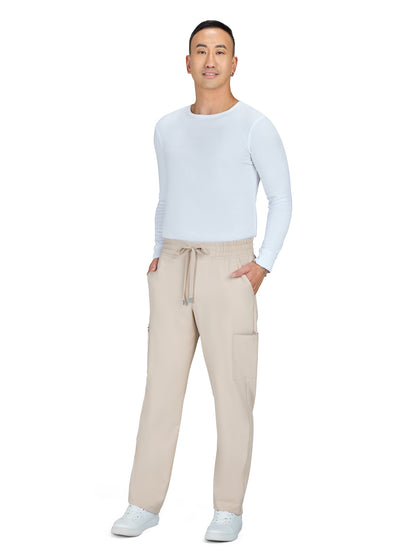 Men's 6-Pocket Drawstring Elastic Waist Neuro Pant - C601 - Khaki