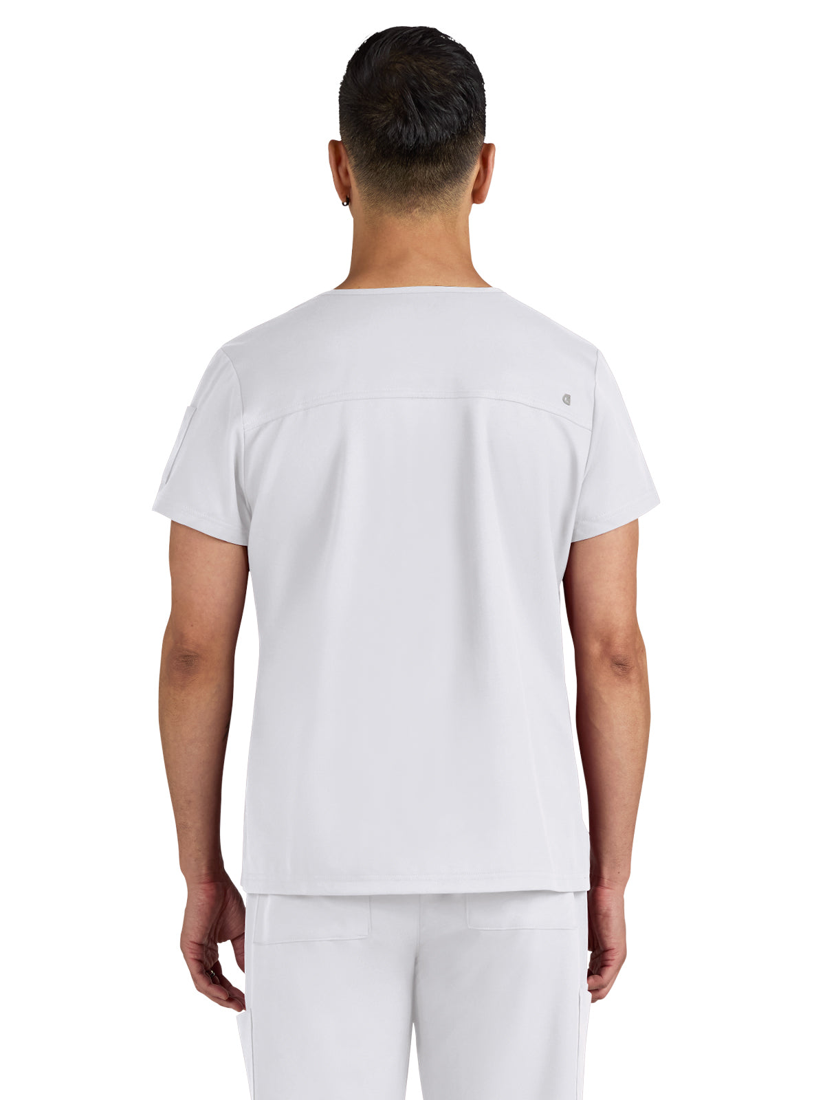 Men's Chest Pocket V-Neck Arthro Top - C650 - White