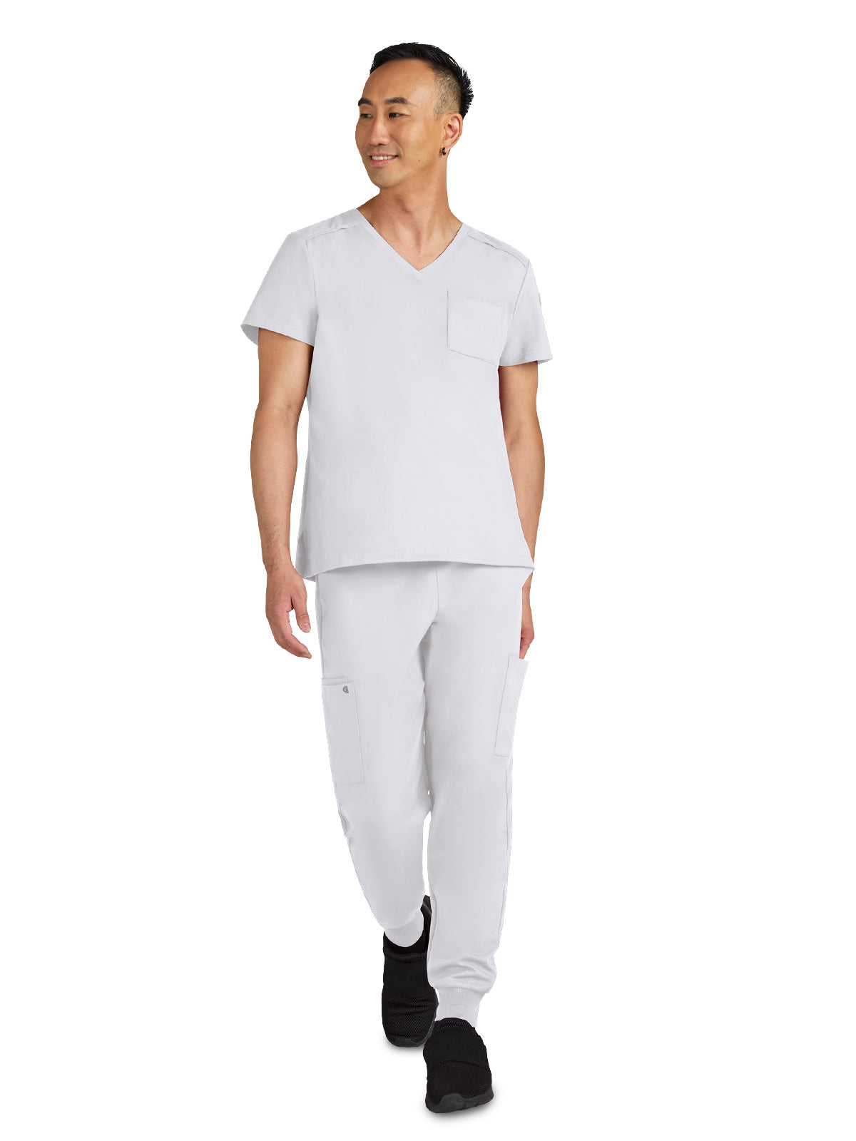 Men's Chest Pocket V-Neck Arthro Top - C650 - White