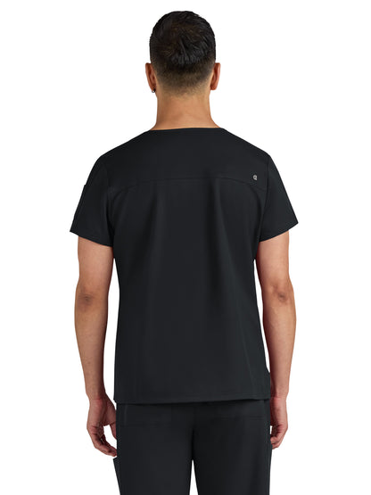 Men's Chest Pocket V-Neck Arthro Scrub Top - C650 - Black