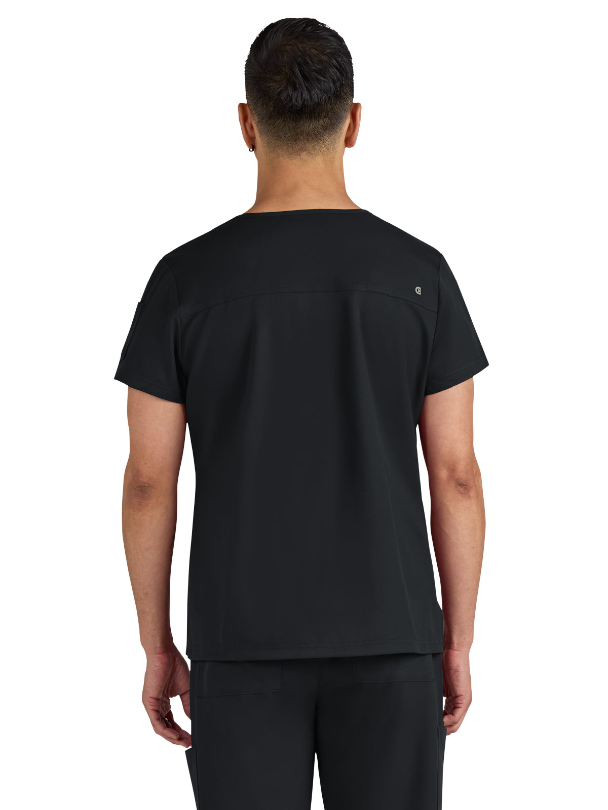 Men's Chest Pocket V-Neck Arthro Top - C650 - Black