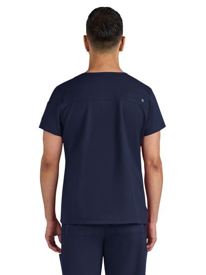 Men's Chest Pocket V-Neck Arthro Scrub Top - C650 - Navy