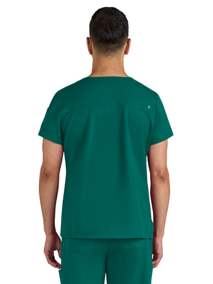 Men's Chest Pocket V-Neck Arthro Scrub Top - C650 - Hunter