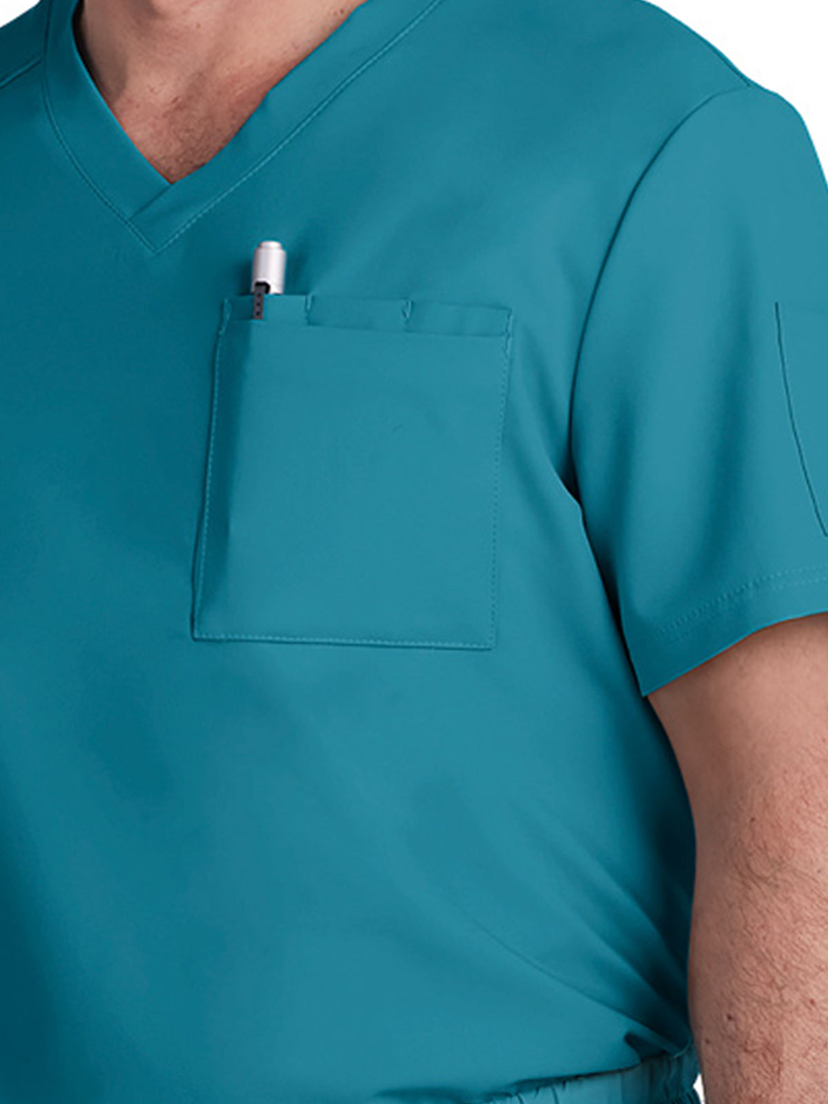 Men's Chest Pocket V-Neck Arthro Scrub Top - C650 - Teal