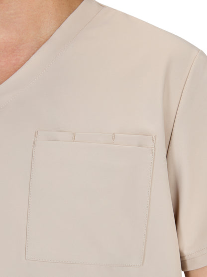 Men's Chest Pocket V-Neck Arthro Top - C650 - Khaki