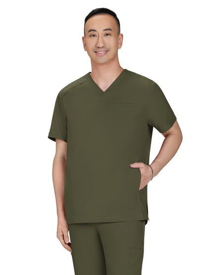 Men's Three-Pocket Stasis Scrub Top - C652 - Olive Green
