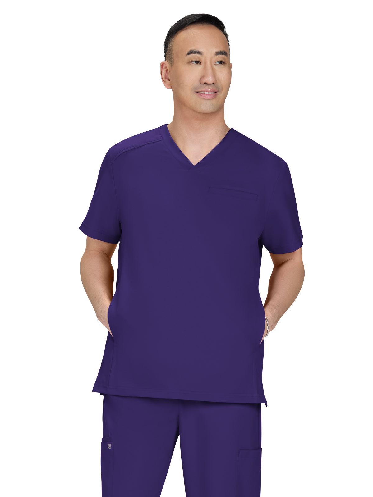 Men's Three-Pocket Stasis Scrub Top - C652 - Grape