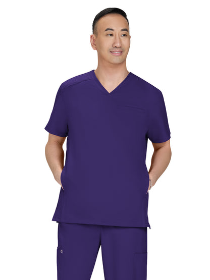Men's Three-Pocket Stasis Scrub Top - C652 - Grape
