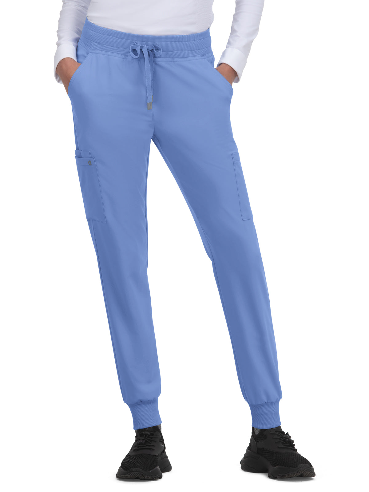 Women's 6-Pocket Ribbed Cuff Jogger Style Pulse Scrub Pant - C700 - True Ceil