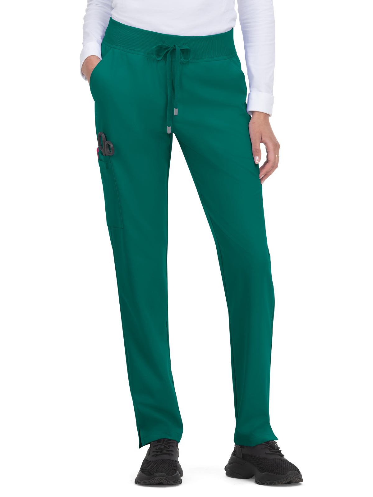 Women's 7-Pocket Drawstring Elastic Waist Atria Scrub Pant - C701 - Hunter