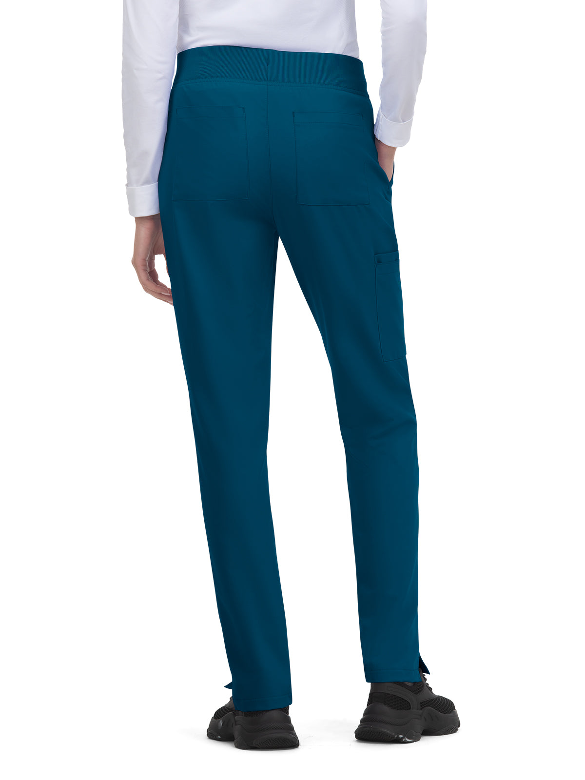 Women's 7-Pocket Drawstring Elastic Waist Atria Scrub Pant - C701 - Caribbean Blue