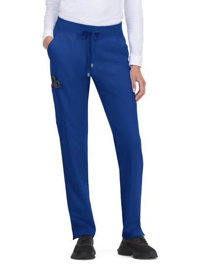 Women's 7-Pocket Drawstring Elastic Waist Atria Scrub Pant - C701 - Galaxy