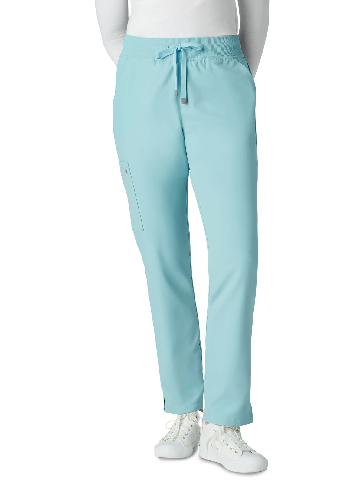 Women's Seven-Pocket Drawstring Elastic Waist Atria Pant - C701 - Blue Steel