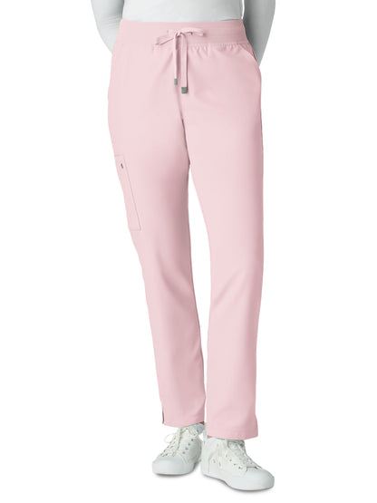 Women's Seven-Pocket Drawstring Elastic Waist Atria Pant - C701 - Pretty Pink