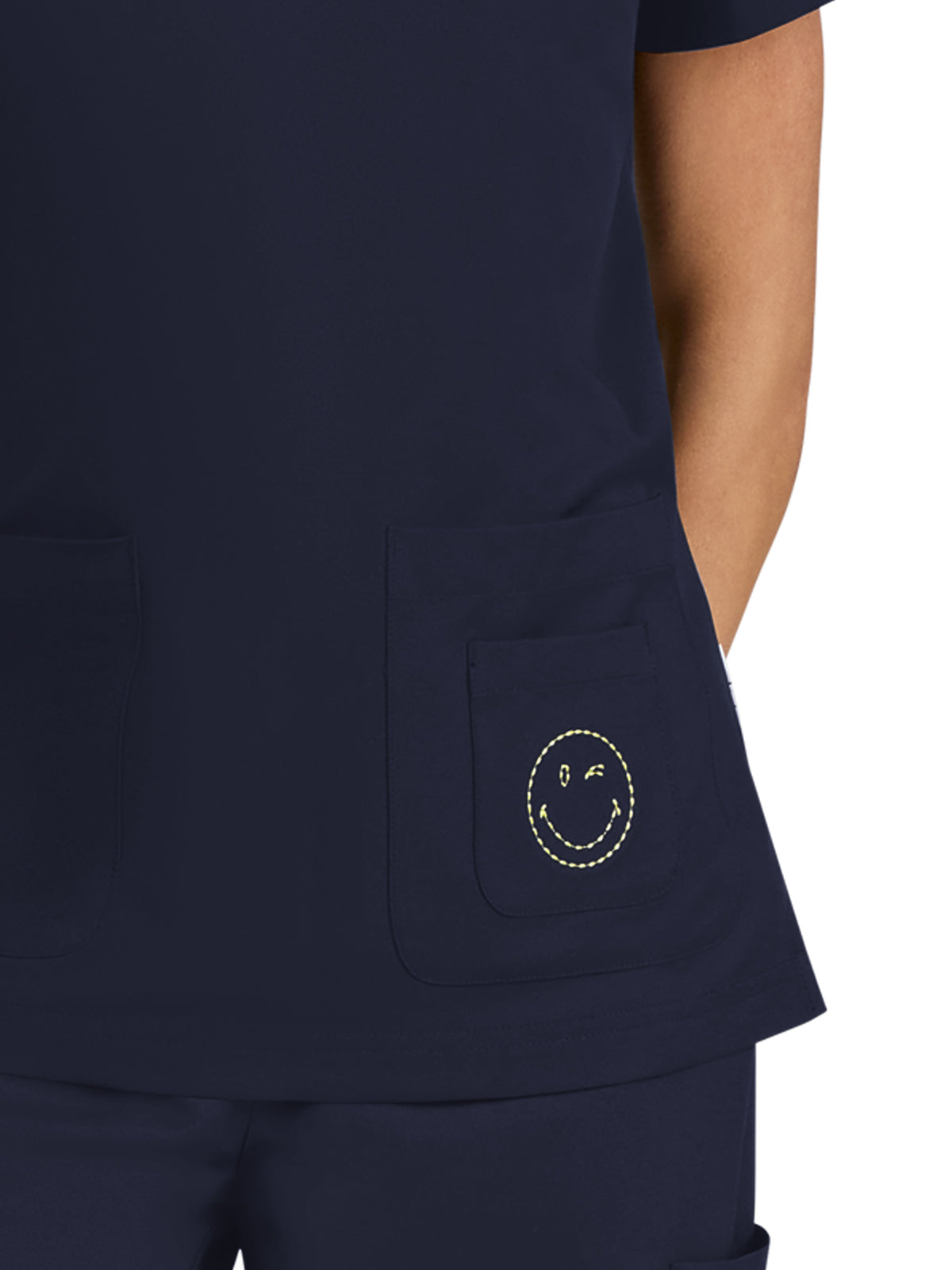 Women's 3-Pocket V-Neck Blissful Scrub Top - S101 - Navy