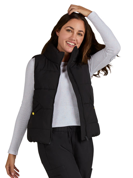 Women's Contrast Lining Delighted Vest - S400 - Black