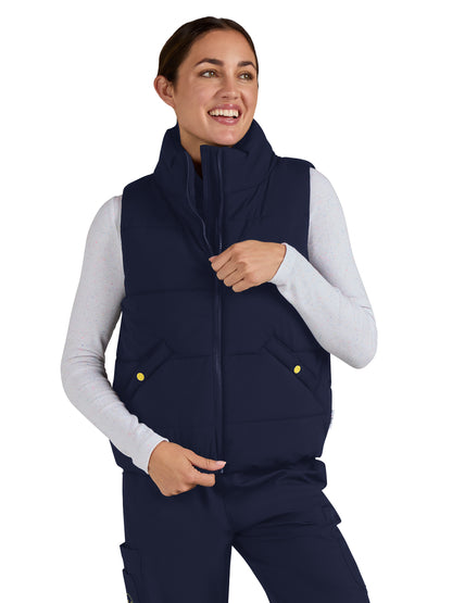 Women's Contrast Lining Delighted Vest - S400 - Navy